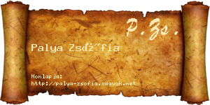 Palya Zsófia névjegykártya