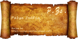 Palya Zsófia névjegykártya
